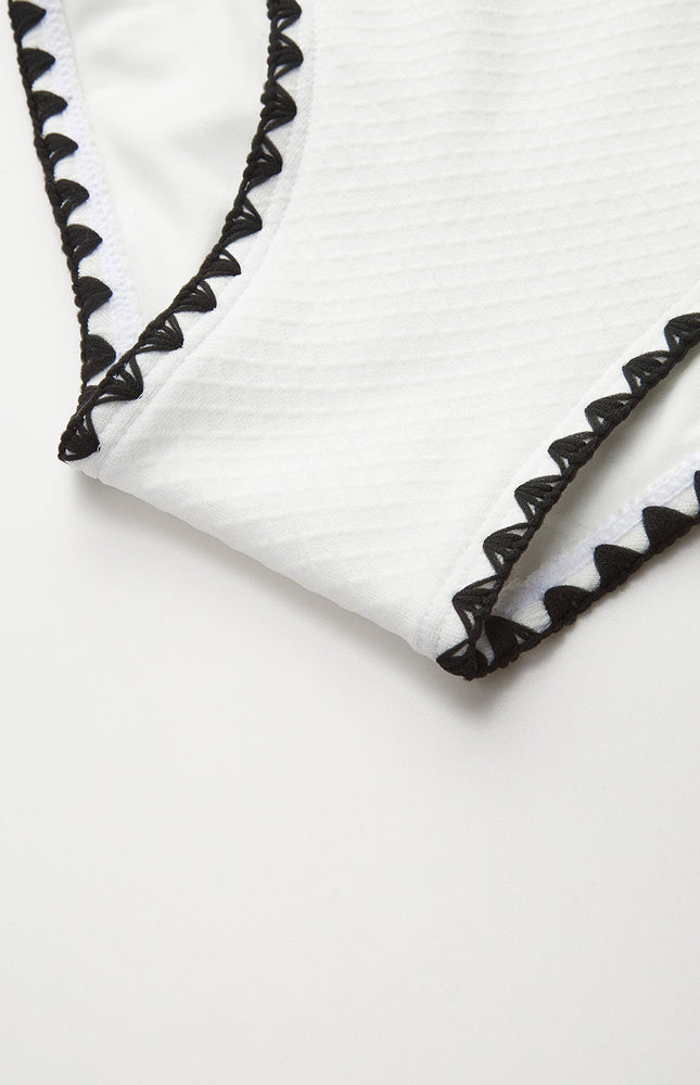 Şık Tek Omuz CutOut Biye Detay Mayo