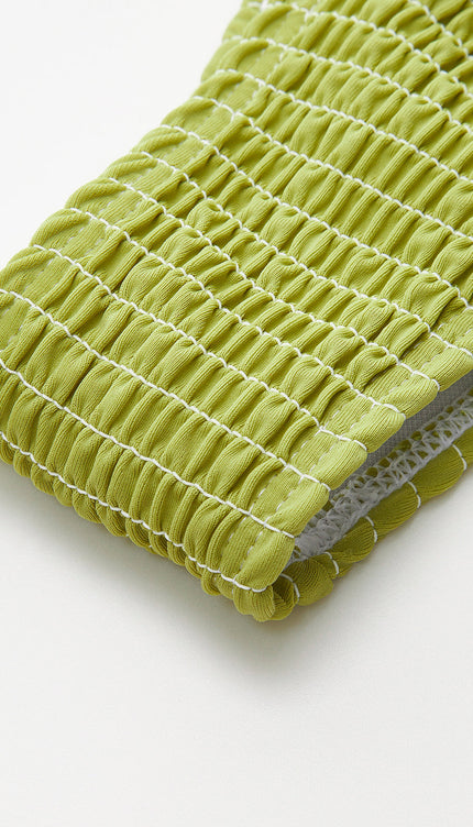 Bağcıklı Dokulu Üçgen Bikini