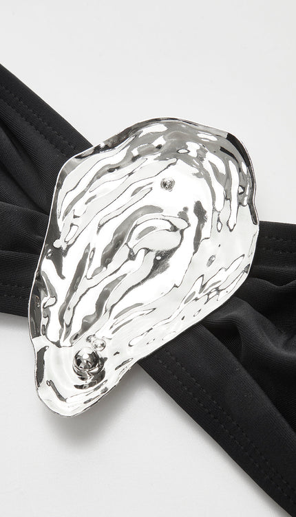 Metal Detaylı Bağlama Bikini Takımı