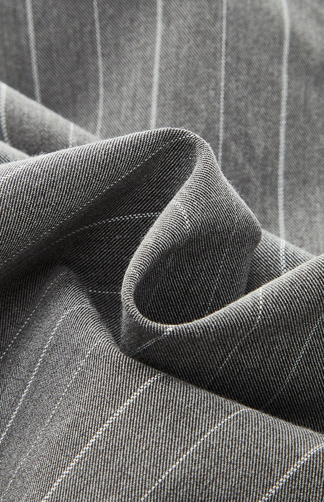 Modaya Uygun Renk Bloklu Asimetrik Çizgili Gömlek