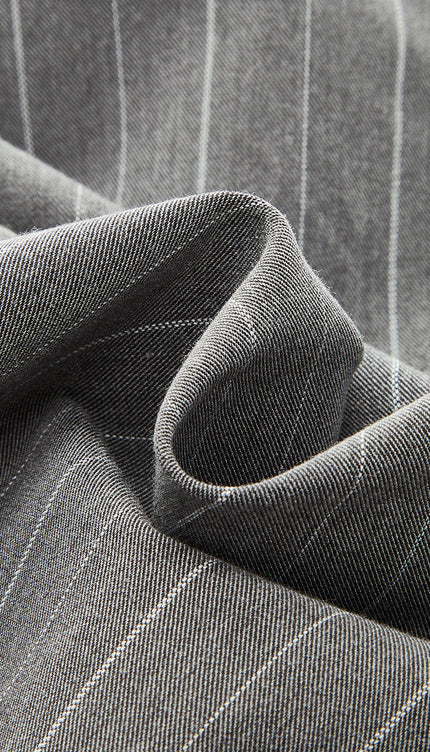 Modaya Uygun Renk Bloklu Asimetrik Çizgili Gömlek