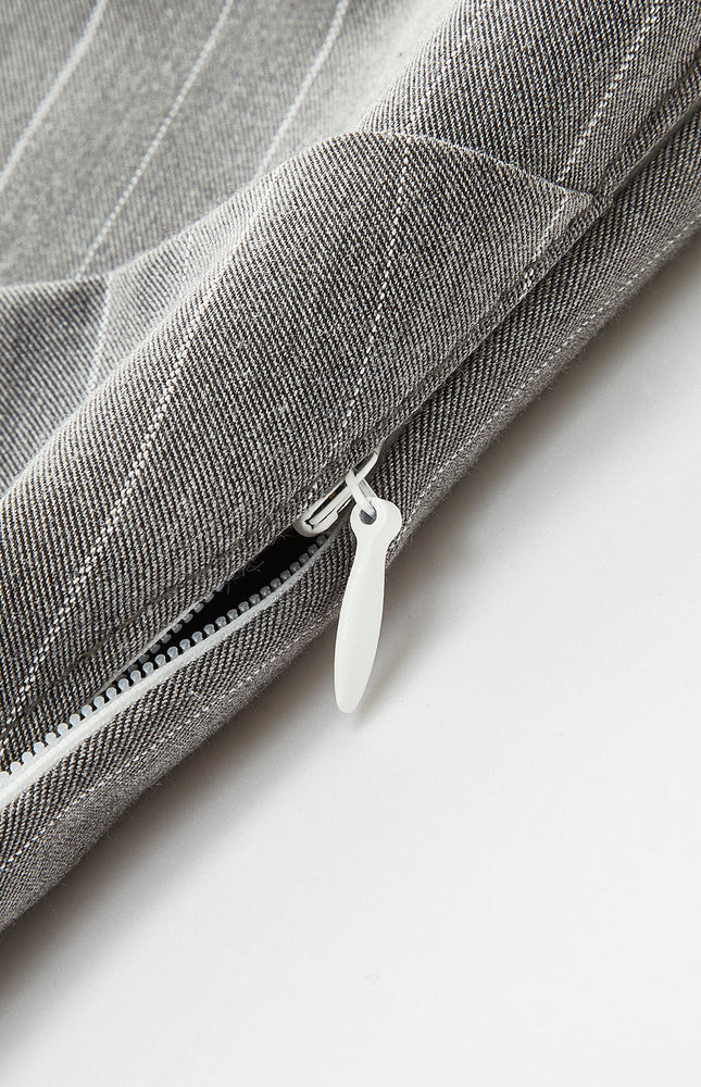 Modaya Uygun Renk Bloklu Asimetrik Çizgili Gömlek