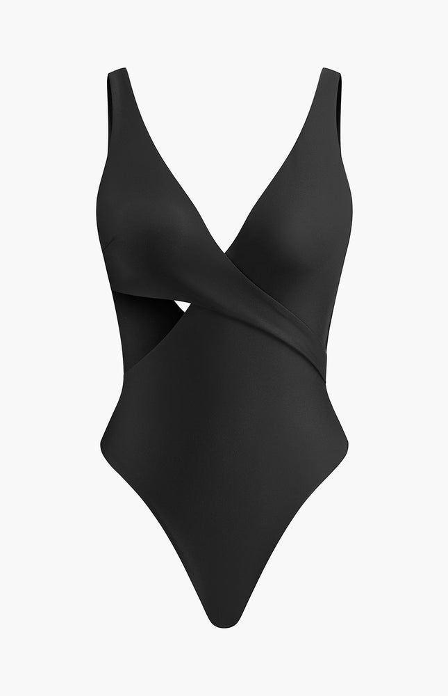 Şık V Yaka Çapraz Tek Parça Mayo