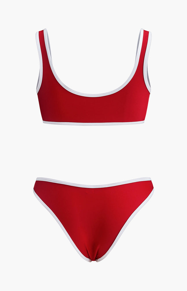 Şık Kontrast Dikişli Bikini Takımı