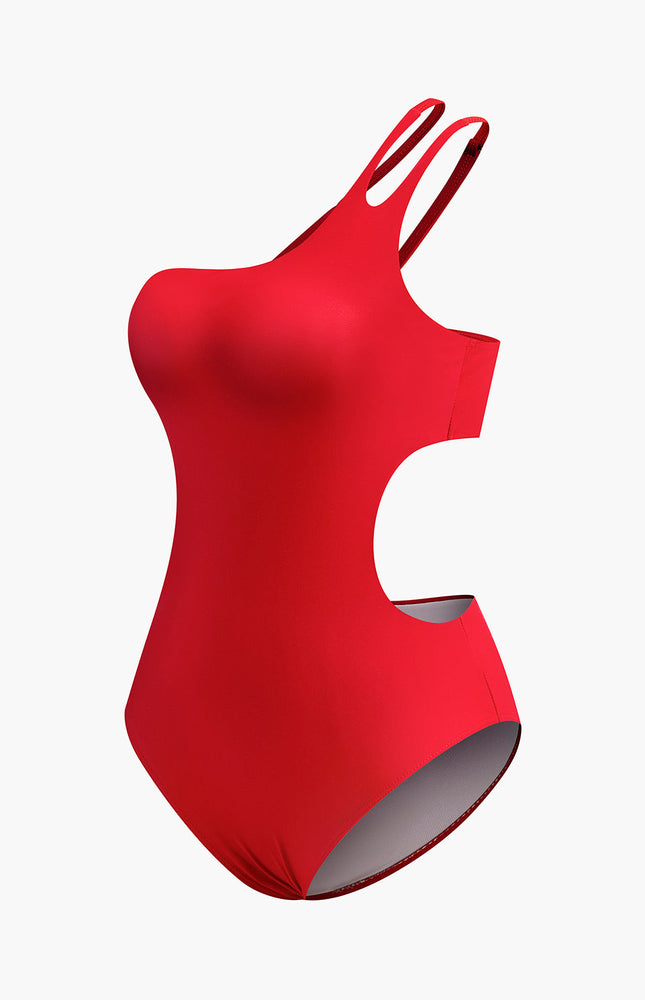 Kesim Detaylı Kırmızı Tek Parça Mayo