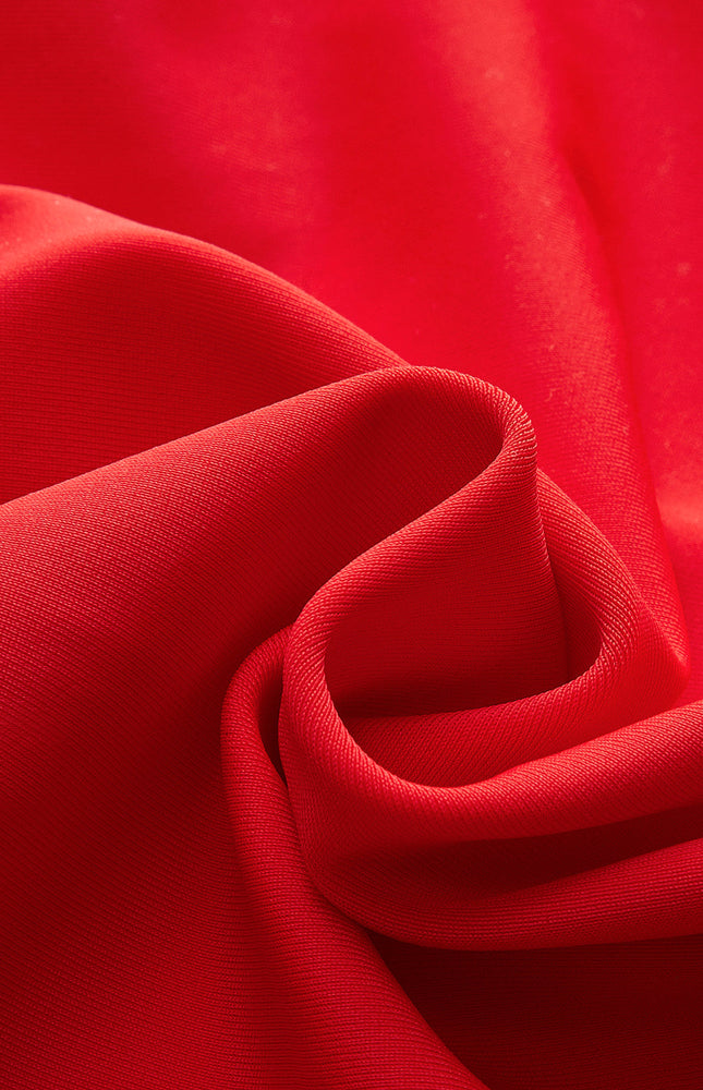 Kesik Detaylı Kırmızı Tek Omuz Mayo