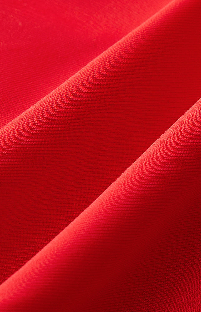 Kesik Detaylı Kırmızı Tek Omuz Mayo