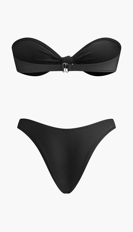 Şık Düğümlü Bandeau Bikini Takımı