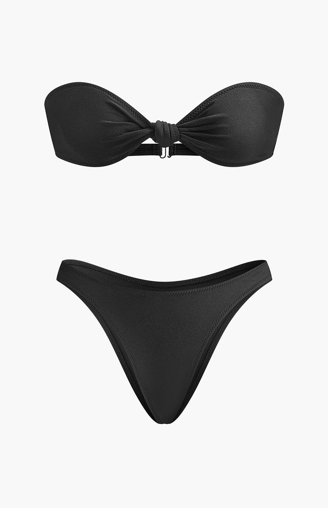 Şık Düğümlü Bandeau Bikini Takımı