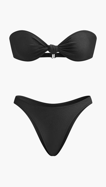 Şık Düğümlü Bandeau Bikini Takımı