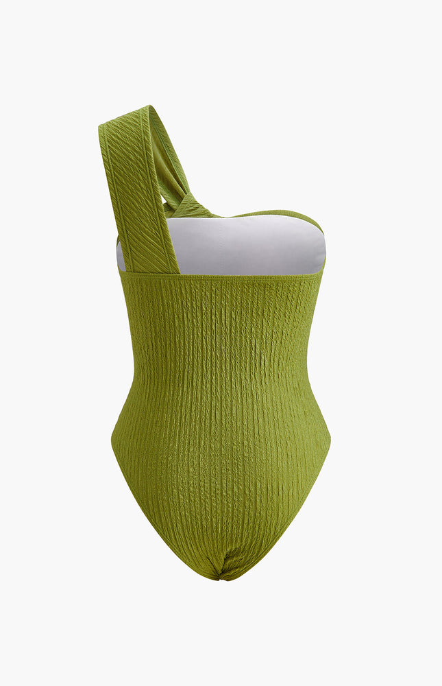 Tek Omuzlu Büzgülü Dönüşlü Mayo