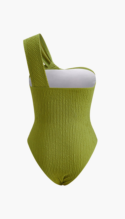 Tek Omuzlu Büzgülü Dönüşlü Mayo