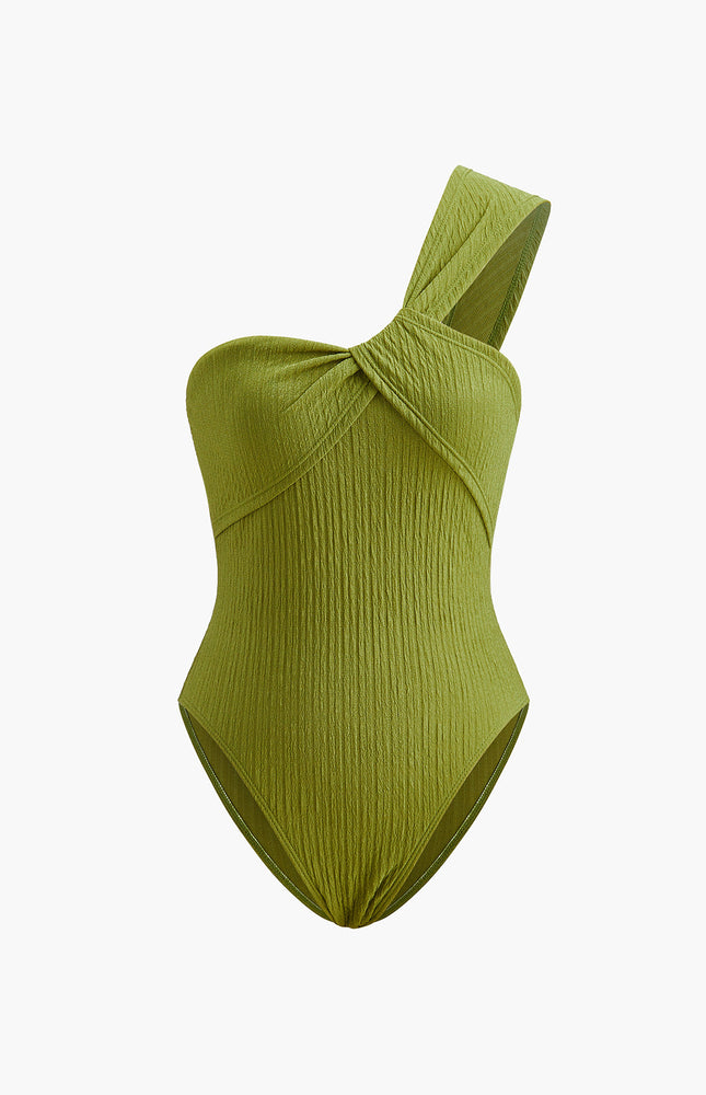 Tek Omuzlu Büzgülü Dönüşlü Mayo