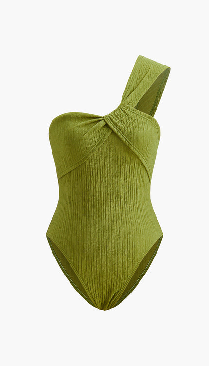 Tek Omuzlu Büzgülü Dönüşlü Mayo