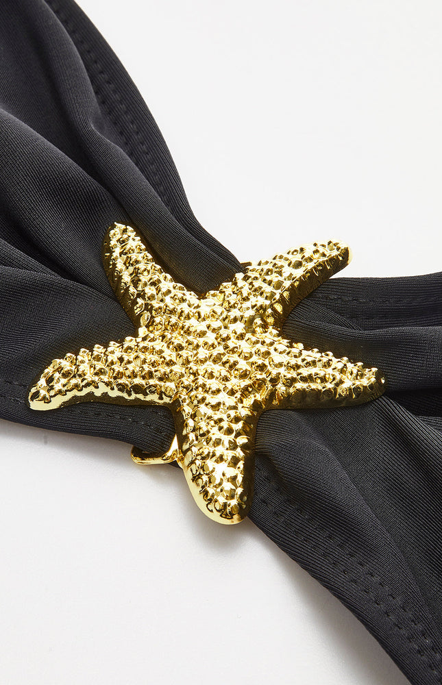 Deniz Yıldızı Detaylı Bandeau Bikini ve File Etek