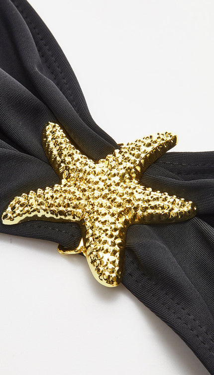 Deniz Yıldızı Detaylı Bandeau Bikini ve File Etek