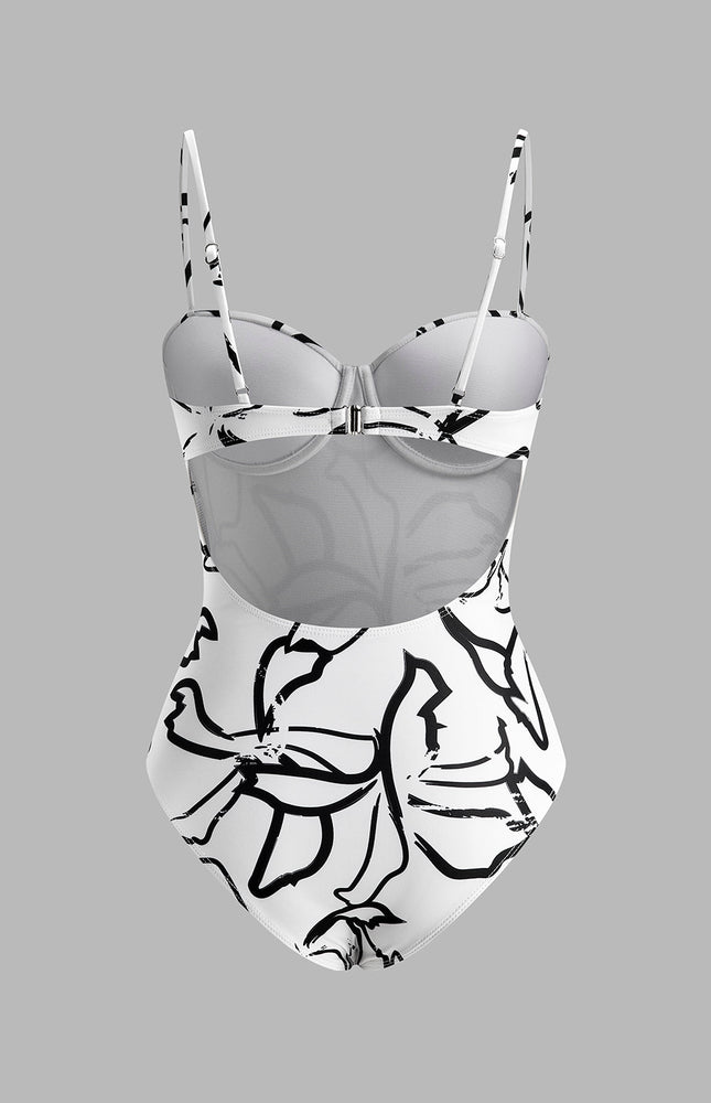 Askılı Desenli Mayo