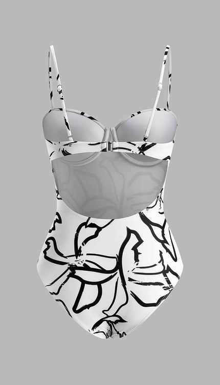 Askılı Desenli Mayo