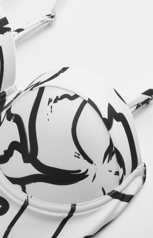 Askılı Desenli Mayo