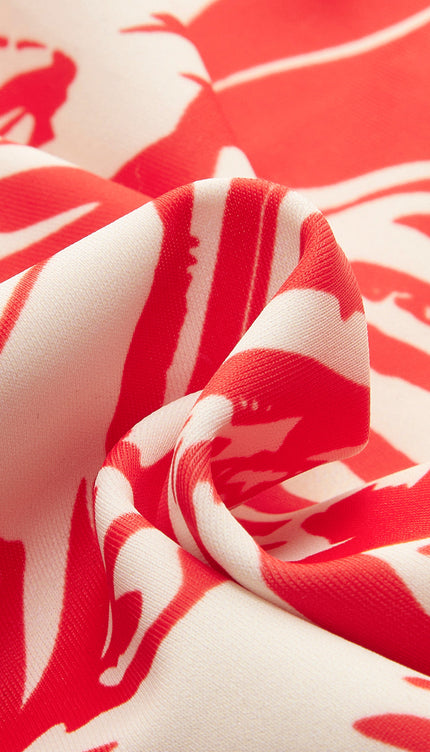 Tropikal Tek Omuzlu Bikini Takımı