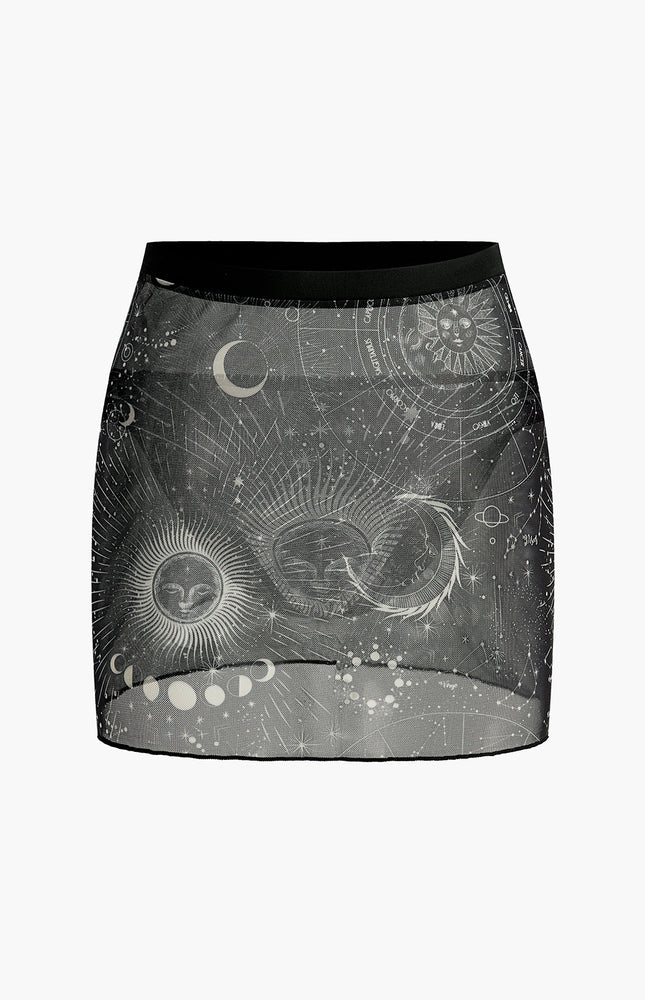Astroloji Baskılı Etek
