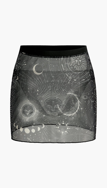 Astroloji Baskılı Etek