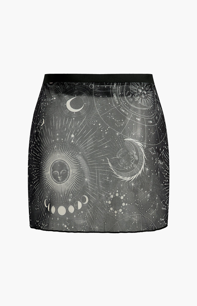 Astroloji Baskılı Etek