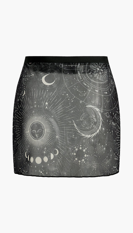 Astroloji Baskılı Etek