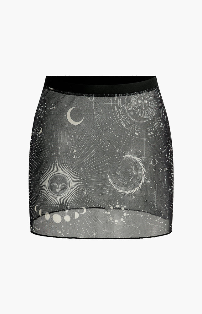 Astroloji Baskılı Etek