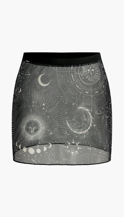 Astroloji Baskılı Etek