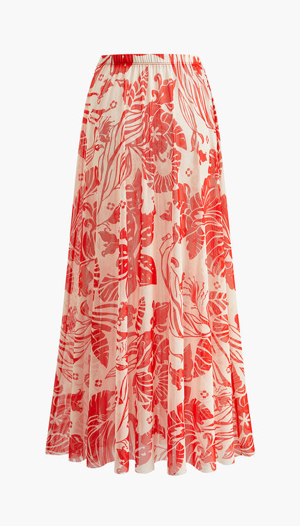 Şık File Baskılı Sarma Etek