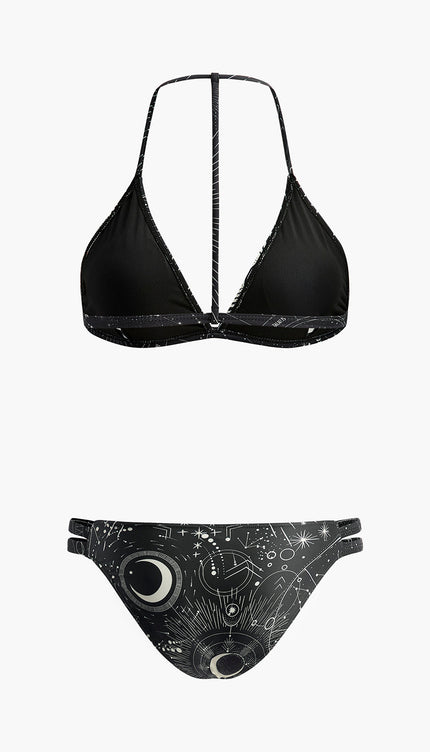 Gökyüzü Temalı Halter Bikini Takımı