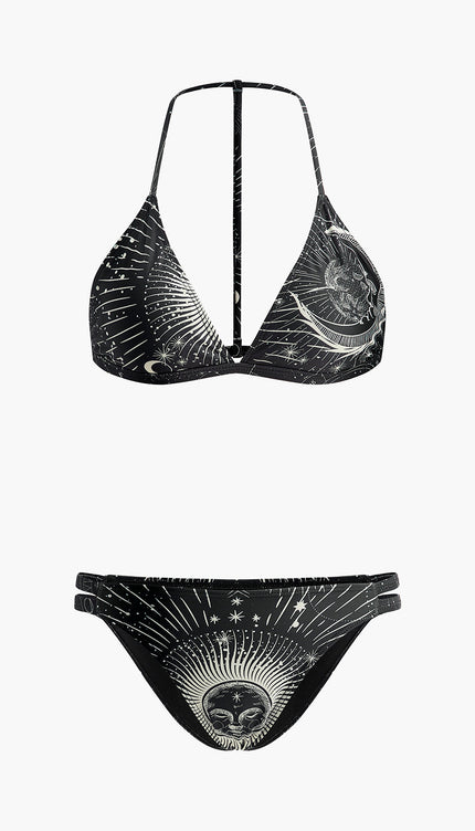 Gökyüzü Temalı Halter Bikini Takımı