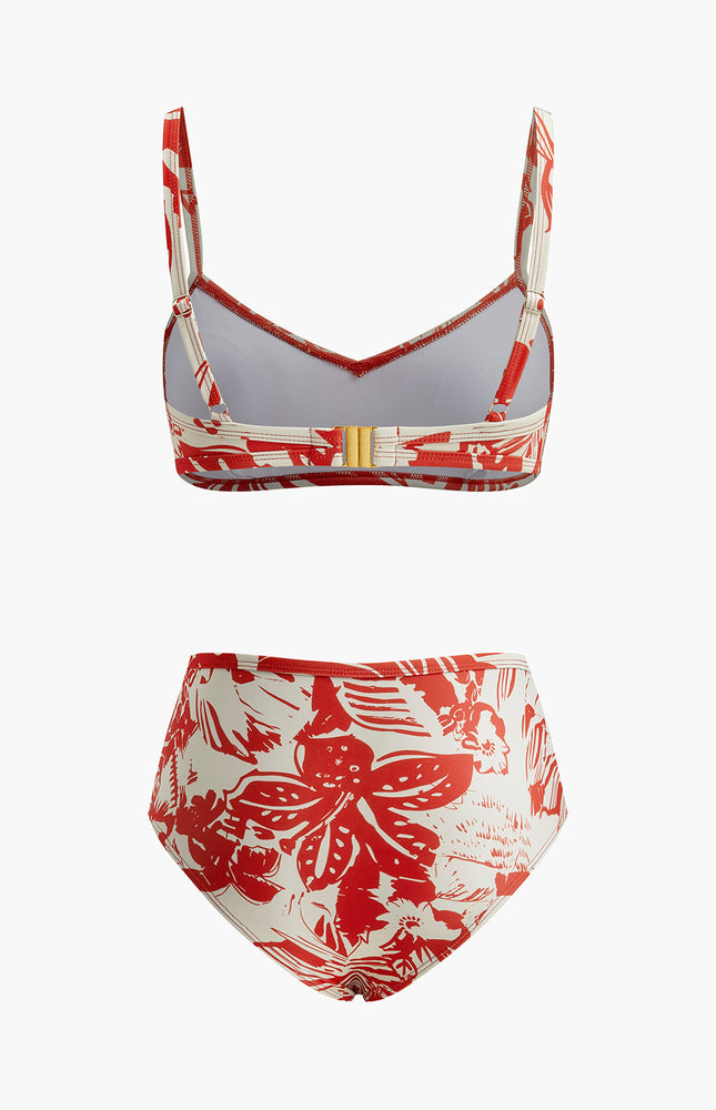 Tropikal Desenli Bikini Takımı