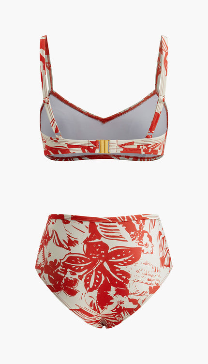 Tropikal Desenli Bikini Takımı