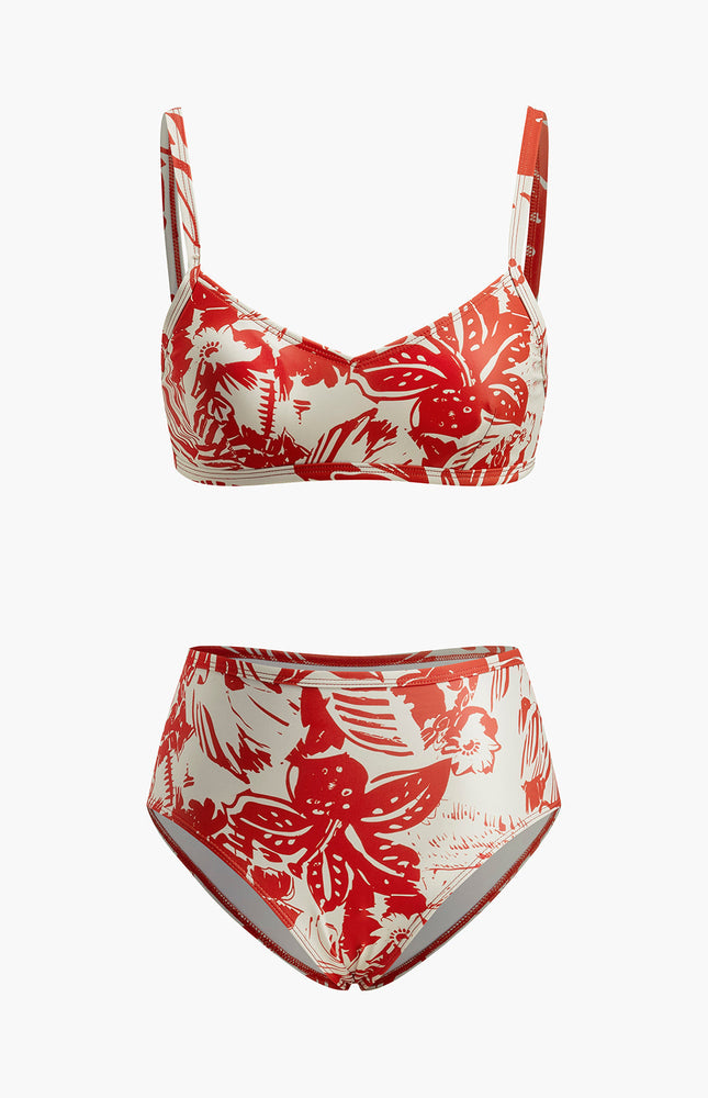 Tropikal Desenli Bikini Takımı