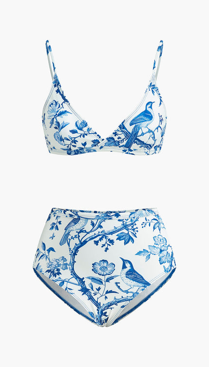 Yüksek Bel Baskılı Bikini Takımı