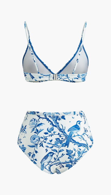 Yüksek Bel Baskılı Bikini Takımı