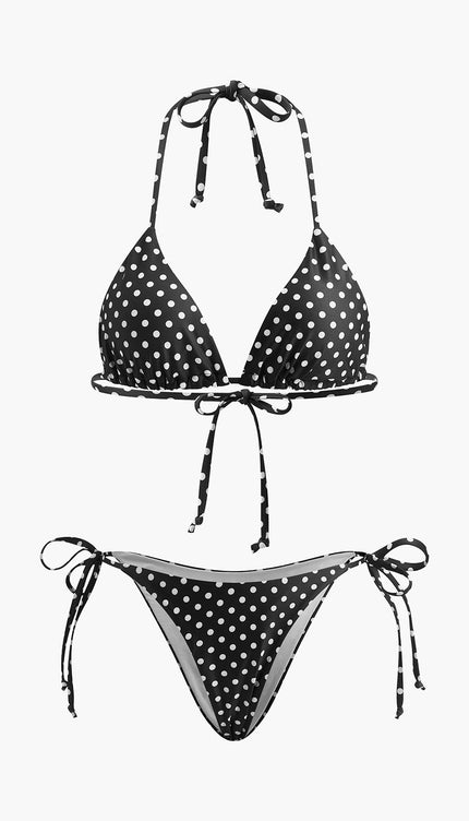 Puantiye Bağlama Bikini Takımı