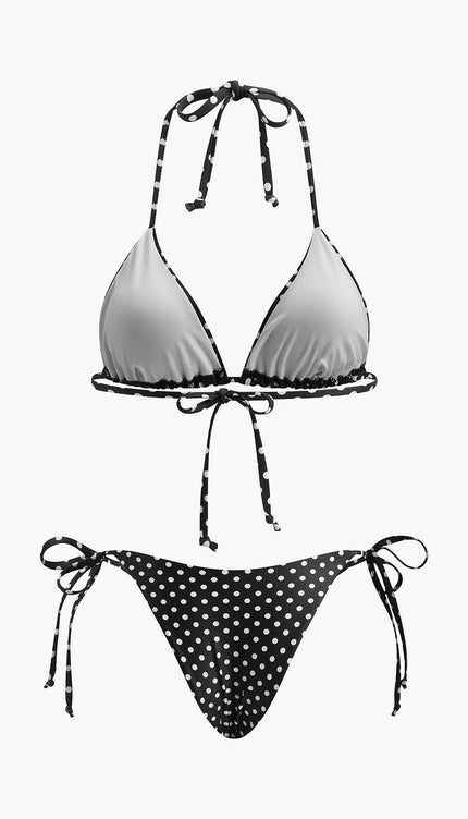 Puantiye Bağlama Bikini Takımı