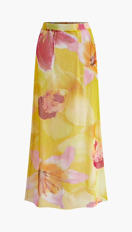 Şık File Çiçek Desenli Kapatıcı Etek