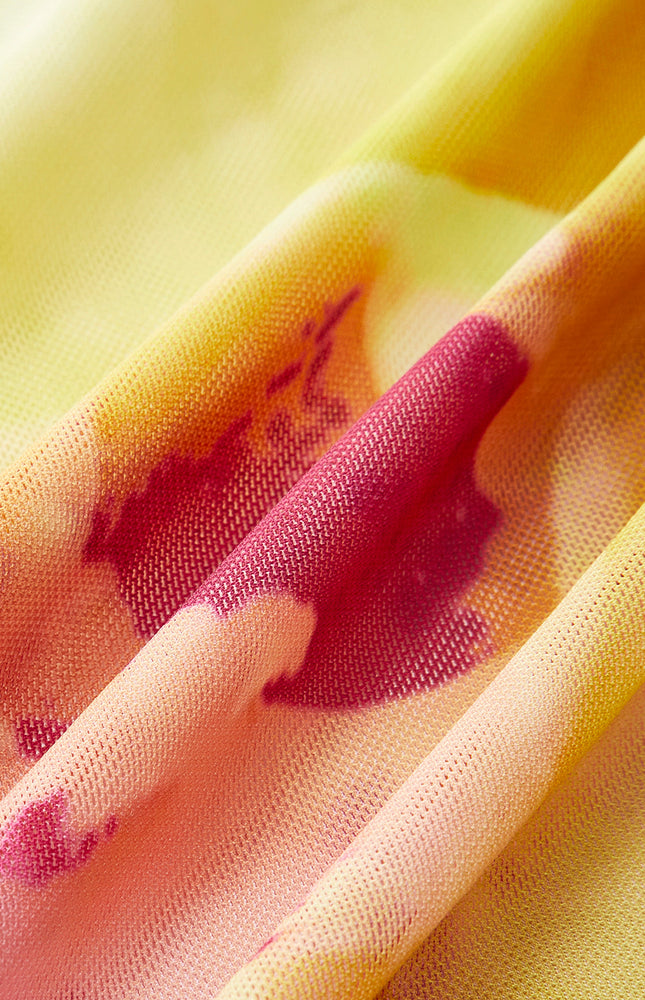 Şık File Çiçek Desenli Kapatıcı Etek