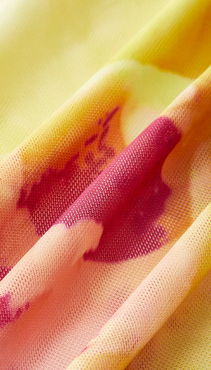 Şık File Çiçek Desenli Kapatıcı Etek