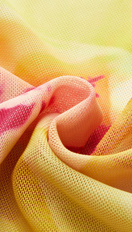 Şık File Çiçek Desenli Kapatıcı Etek