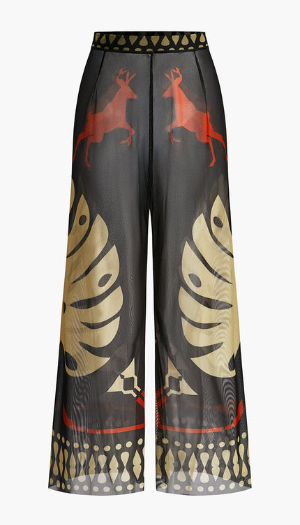 Şık Şeffaf Geniş Paça Plaj Pantolonu