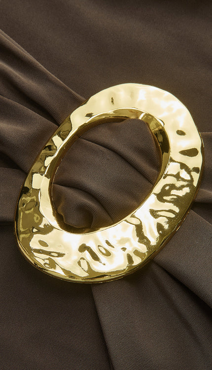 Şık Oval Toka Detay Etekli Bikini Takımı