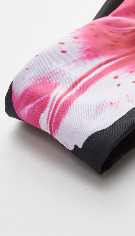 Çiçek Desenli Bikini Yarı Şeffaf Etek ile