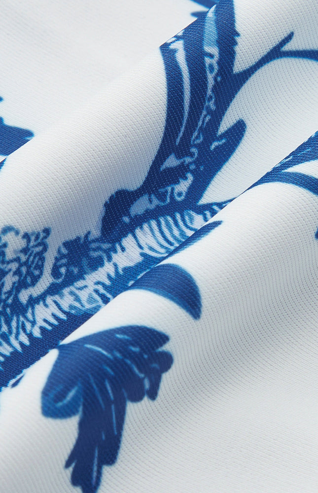 Kuş Baskılı Bağlama Sırt Detaylı Mayo