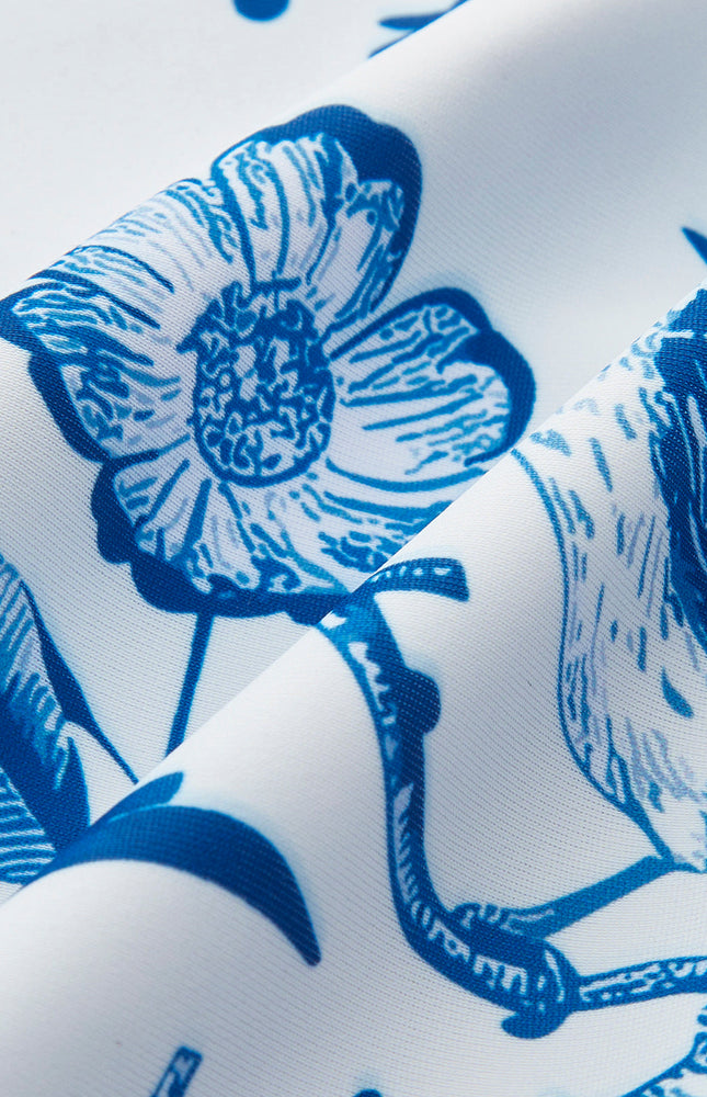 Kuş Desenli V Yaka Mayo