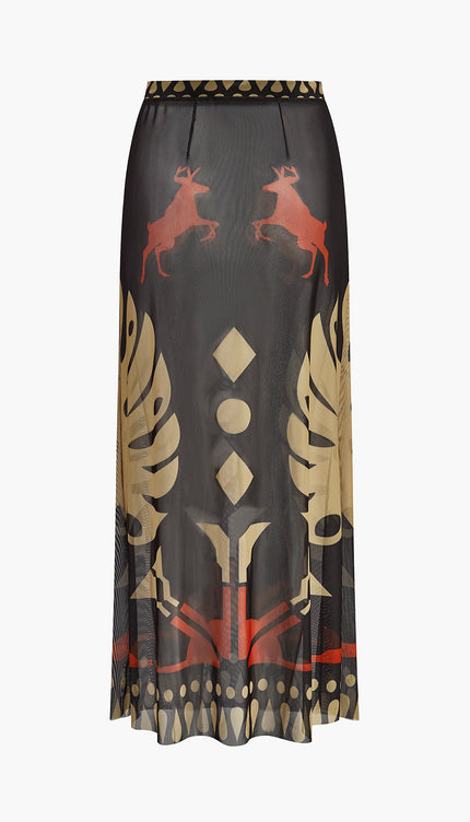 Şık Şeffaf Baskılı Pareo Etek